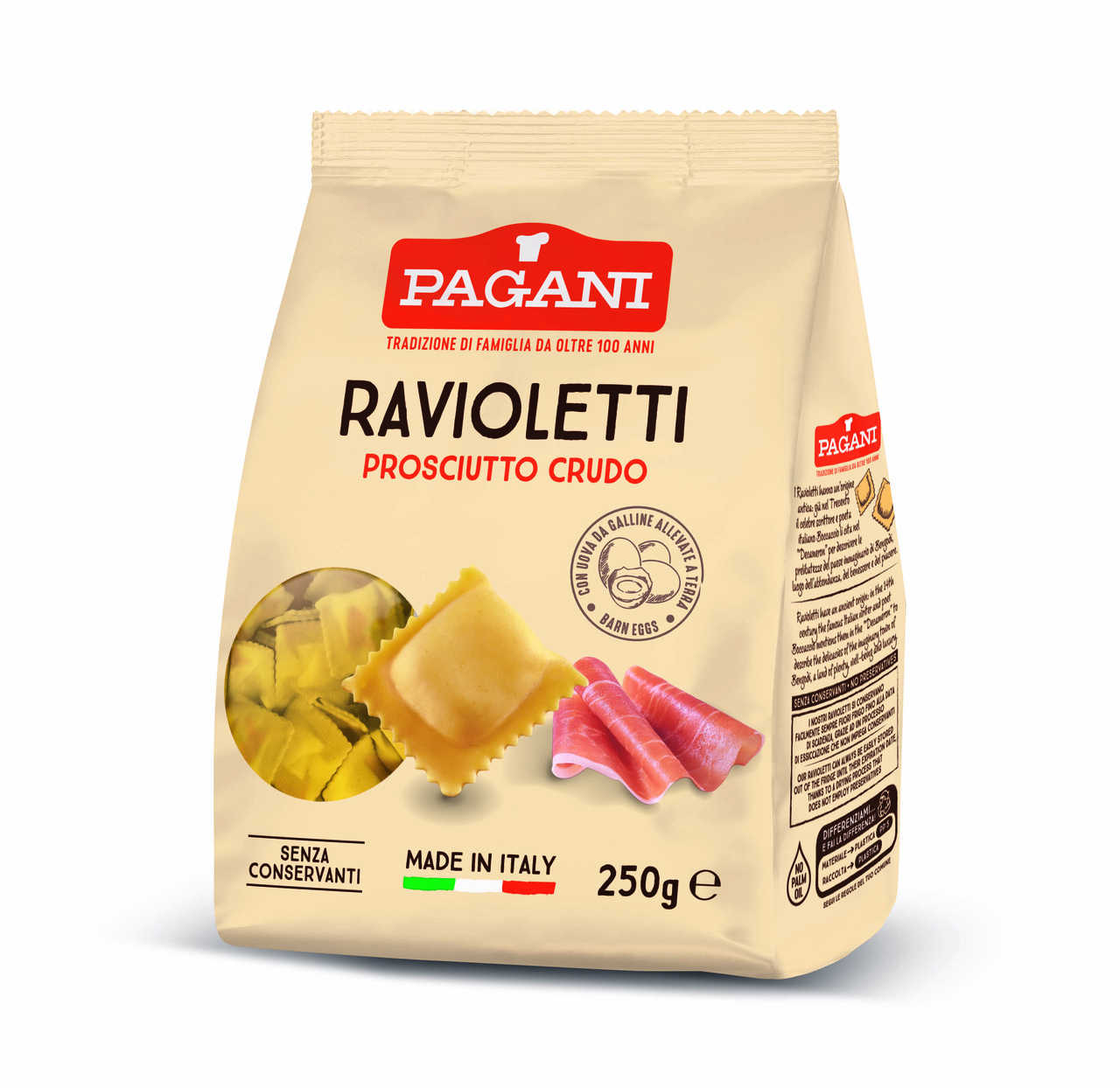 Равіолі з сиром рикотта та базиліком GustoBello Ravioli z serem ricotta i bazylia 250 г Італія