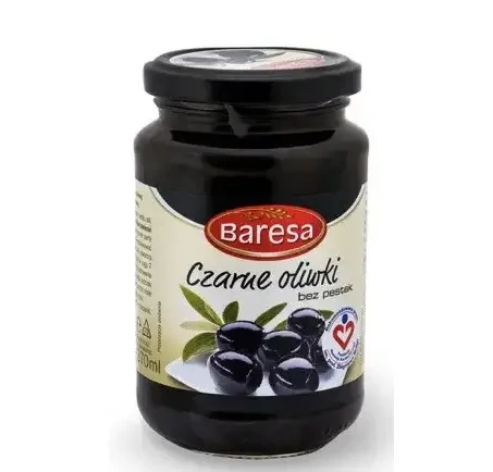 Оливки чорні без кісточки Baresa Czarne oliwki 340г Італія