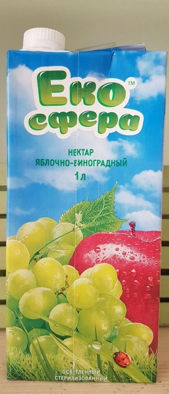 Нектар Яблучно-Виноградний ТМ Еко-Сфера 1л