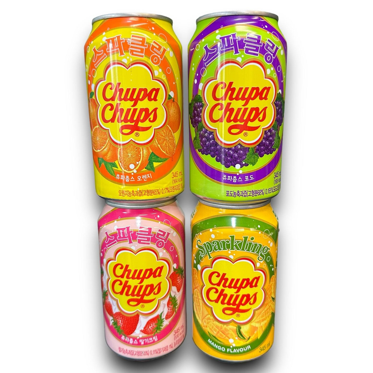 Напій газований 4 смаки Chupa Chups 4 шт.х345 мл ж/б Корея
