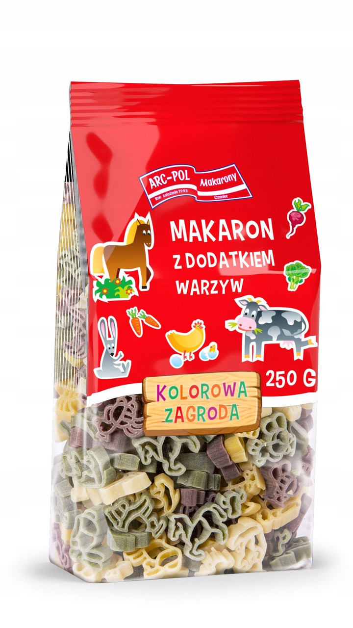 Макаронні вироби Букви з додаванням овочів Arc-Pol Kolorowe literki 250 г Польща