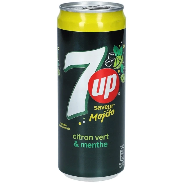 Напій сильногазований 7UP Mojito Citron Vert & Menthe 330мл з/б Франція