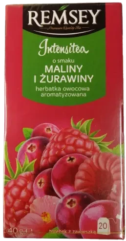 Чай фруктовий малина та журавлина Remsey Intensitea Maliny i Zurawiny (20x2г) 40г Польща