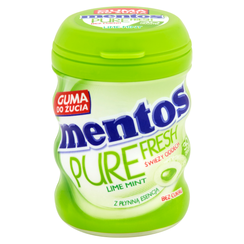 Жувальні драже з лаймом та м'ятою БЕЗ ЦУКРУ Mentos Pure Fresh 60г Польща