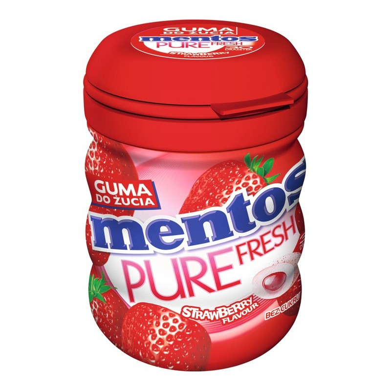 Жувальні драже з полуницею БЕЗ ЦУКРУ Mentos Pure Fresh 60г Польща
