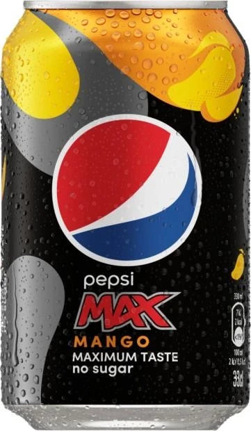 Напій сильногазований БЕЗ ЦУКРУ зі смаком манго Pepsi Max Mango 330 мл Данія