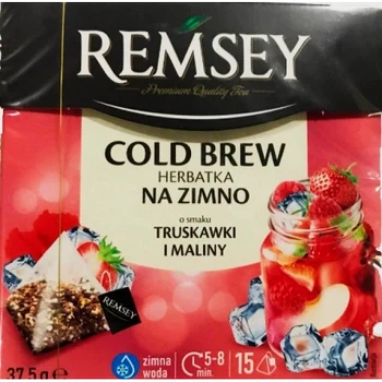Холодний чай зі смаком полуниці та малини Remsey Cold Brew (15х2.5г) 37.5г Польща