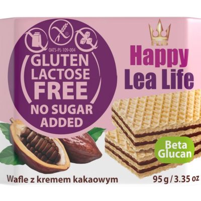 Вафлі з шоколадним кремом БЕЗ ГЛЮТЕНА БЕЗ САХАРА БЕЗ ЛАКТОЗИ Happy Lea Lea Life 95 г Польща