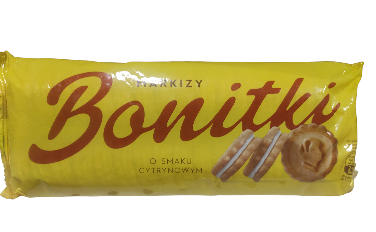 Печиво-сендвіч із лимонним смаком Bonitki Markizy o smaku cytrynowym 250г Польща