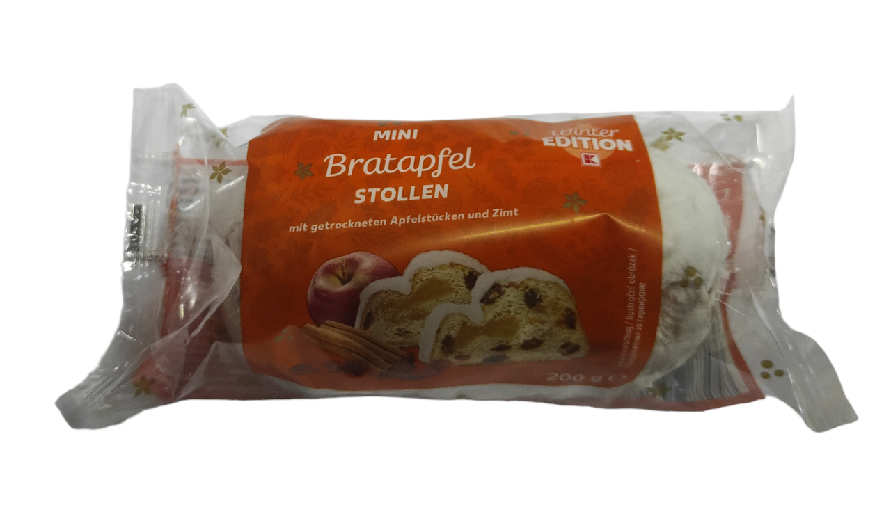 Різдвяний кекс із марципаном, родзинкою, корицею K-Classic Winter Edotion Bratapfel Stollen 200 г Німеччина