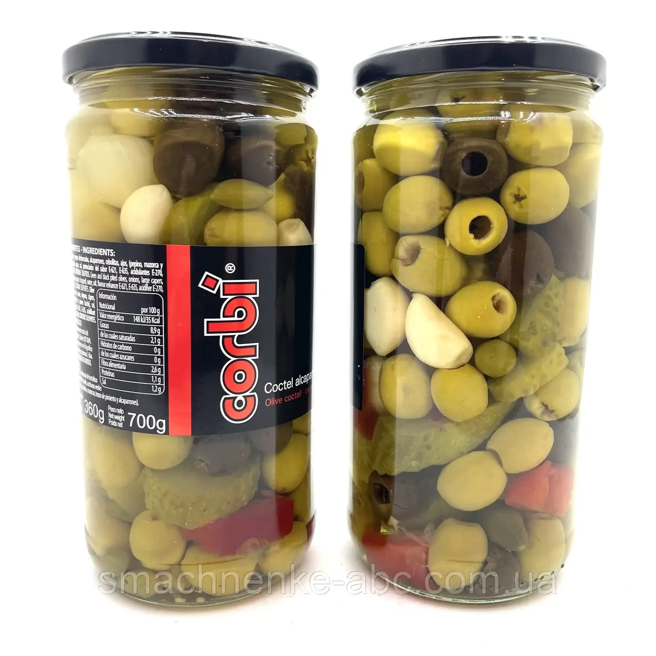 Оливки Коктейль із каперсами Corbi Coctel Alcaparrado 700/360г Іспанія