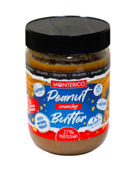 Арахісова паста БЕЗ САХАРА БЕЗ ЛАКТОЗИ ГЛЮТЕНА І ПАЛЬМОВОГО МАСЛА Monterico Crunchy Peanut Butter 500 г Іспані