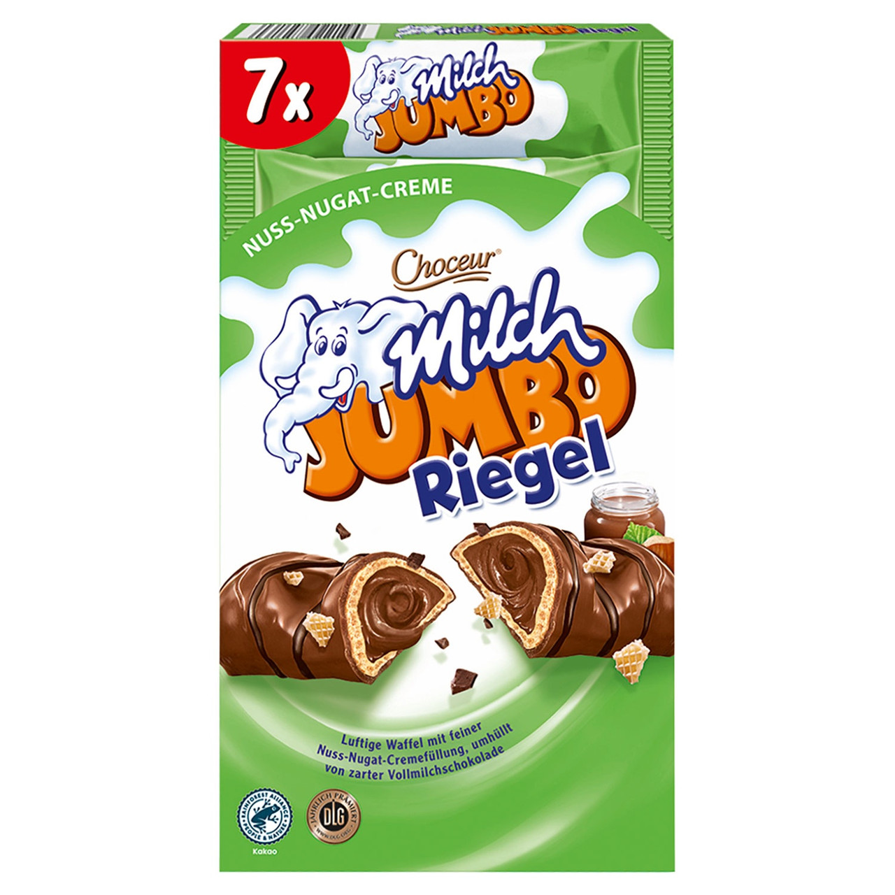 Шоколадно-вафельний батончик із шоколадно-горіховою начинкою Milch JUMBO Rigel Choceur 150 г Німеччина