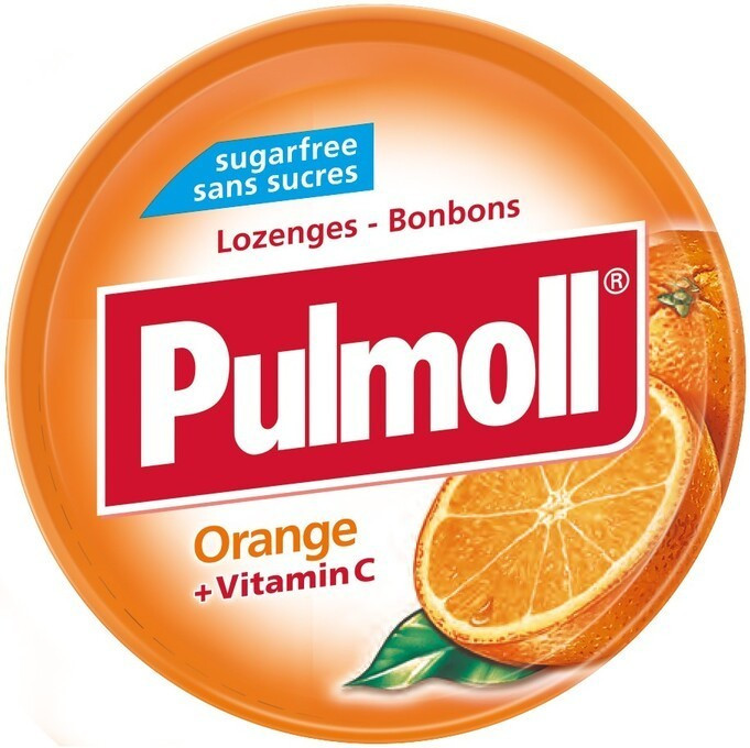 Льодяники (цукерки) Апельсин + вітамін С БЕЗ ЦУКРУ Pulmoll Orange +vitamin C 45г Німеччина