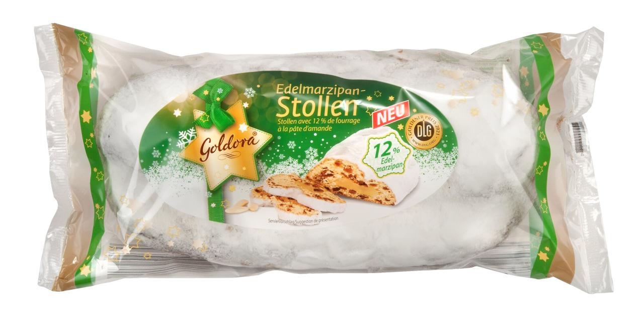 Різдвяний кекс (Штоллен) з марципаном і родзинками Goldora Edelmarzipan Stollen1кг Німеччина