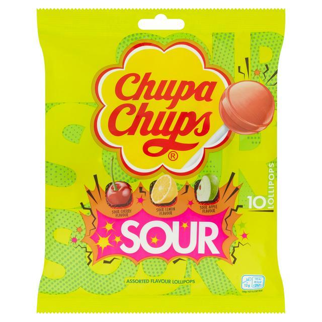 Цукерки на паличці з фруктово-кислим смаком Chupa Chups Sour 10 шт./120г Іспанія