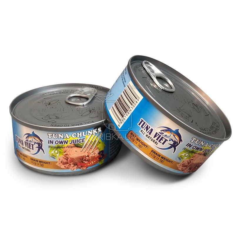 Тунець шматочками у власному соку TUNA VIET 160/112г В'єтнам