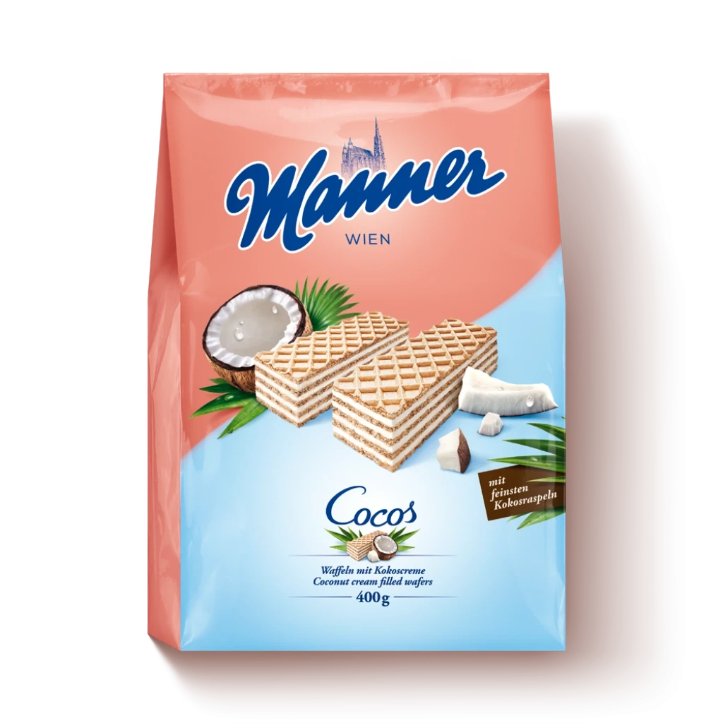 Міні-Вафлі Венські з кокосовим кремом Manner Wien Zitrone 400 г Австрія