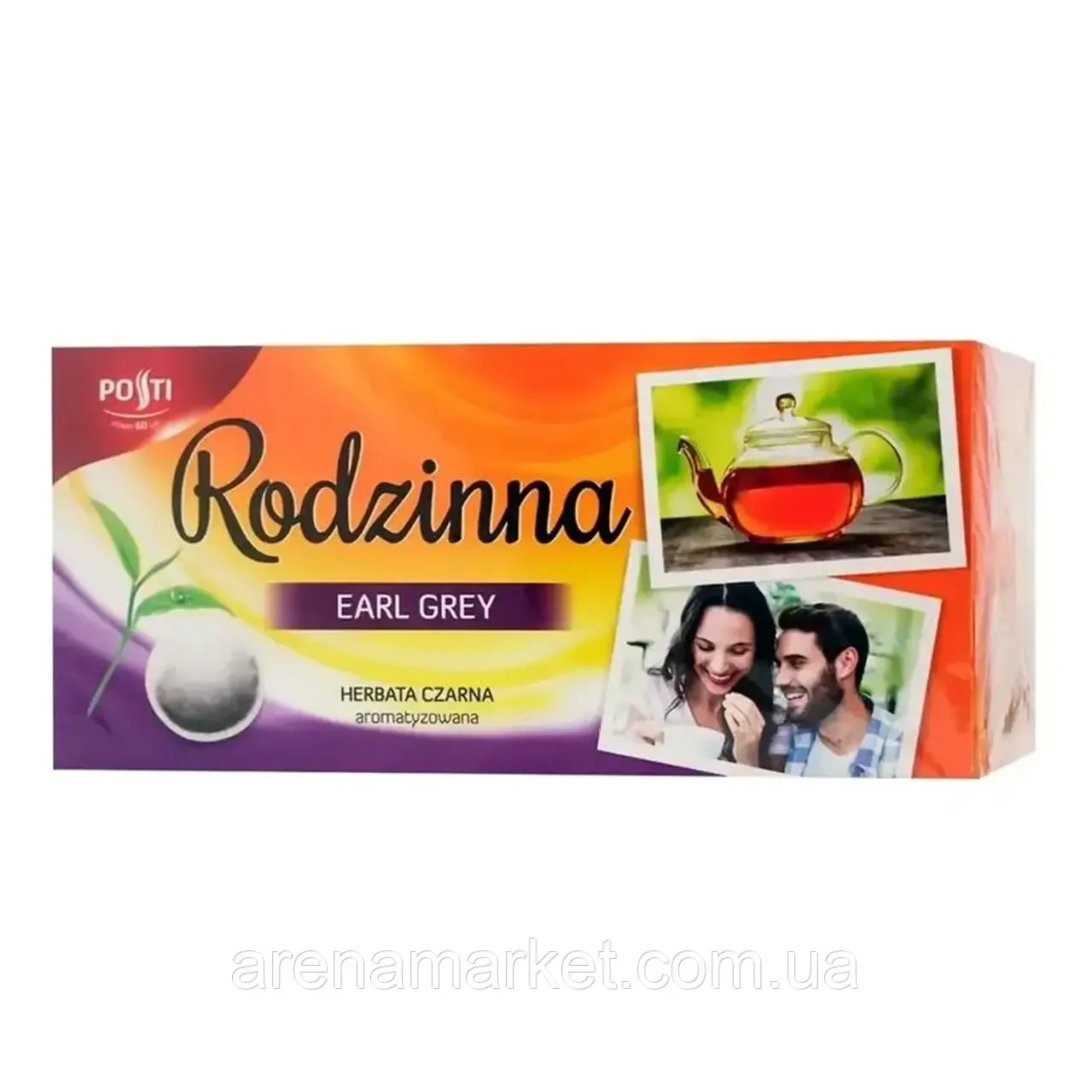 Чай чорний ароматизований пакетований Posti Rodzinna Earl Grey (80 шт х 1,4 г) 112г Польща