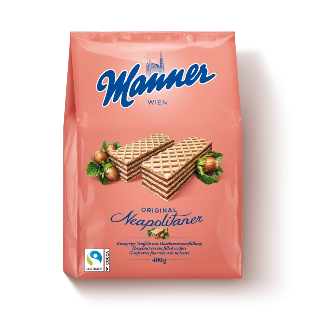 Міні-Вафлі Венські цілозернові із шоколадно-горіховим кремом Manner Wien Vollkorn 300 г Австрія