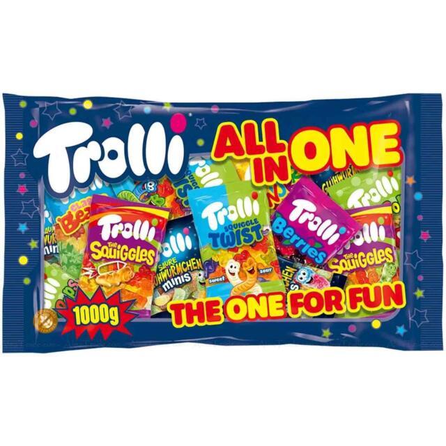 Желейні цукерки Асорті смаків (42 паєтика) Trolli ALL IN ONE Німеччина 1кг