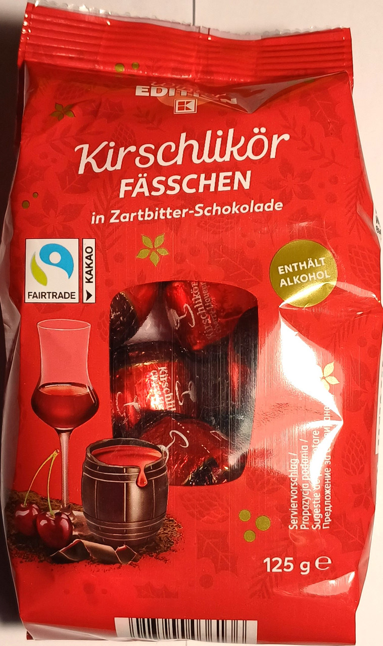 Шоколадні бочки з вишневим лікером Winter Edition Kirschlikor Fasschen 125 г Німеччина