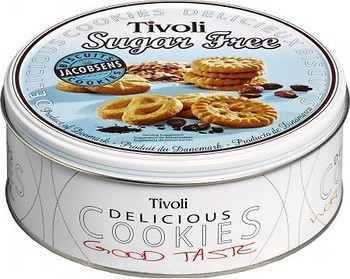 Печиво Асорті БЕЗ САХАРА Jacobsens Tivoli Tin Sugar Free в ж/б 142 г Данія