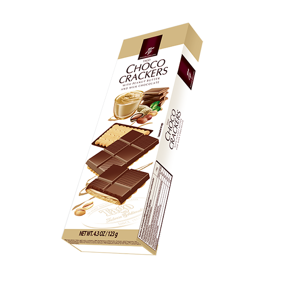 Крекер з арахісовим кремом у молочному шоколаді Tago Choco Crackers 123г Польща