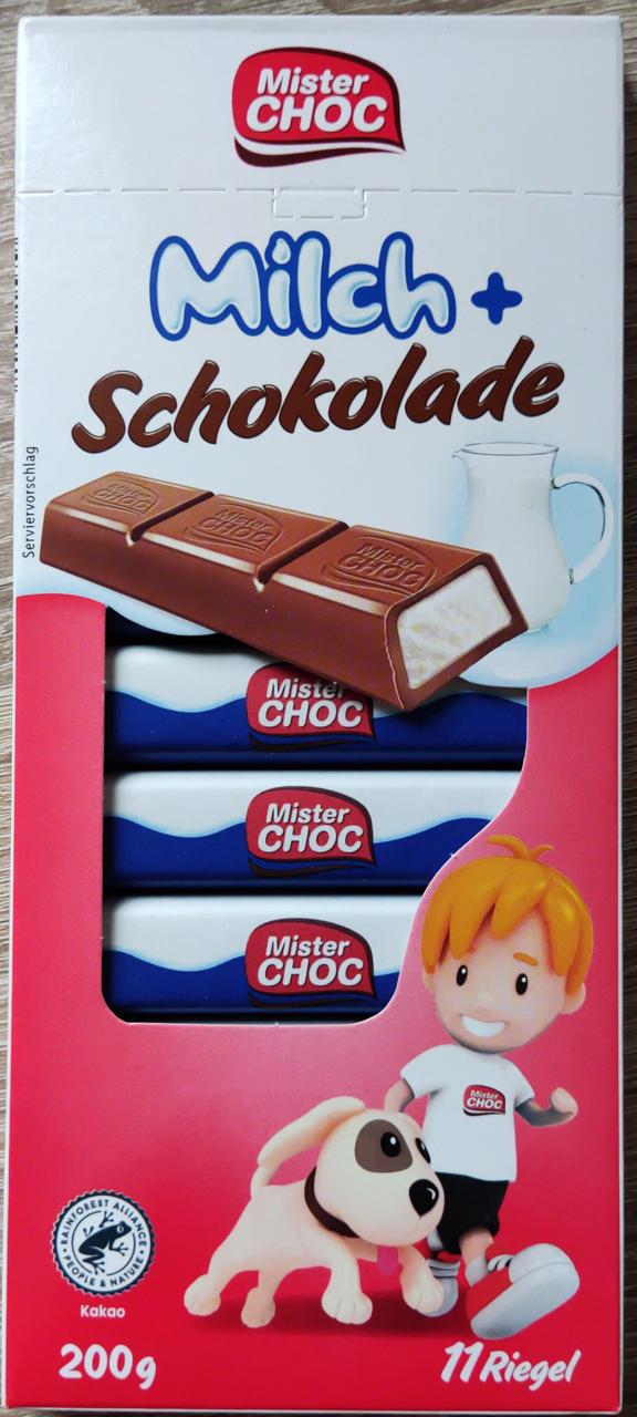 Шоколад молочний Milch Schokolade Mister Choc 200 г Німеччина