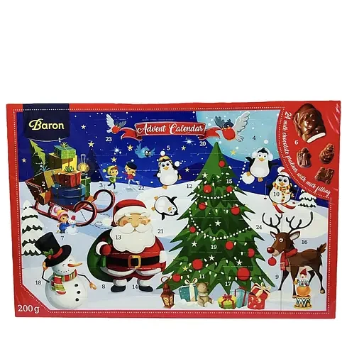 Шоколадний Адвент-календар Baron Advent Польща 200 г