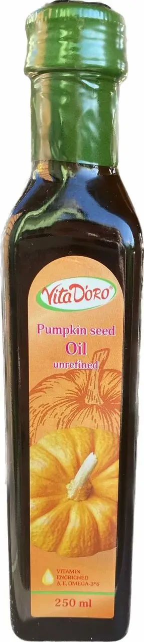 Олія Vita d'oro Pumpkin seed Oil гарбузова нерафінована 250мл.,Італія