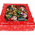 Цукерки Новорічний Мікс з ваніллю, мигдалем, кокосом, апельсином та горіхом з кріпсами Baron 1кг Польща