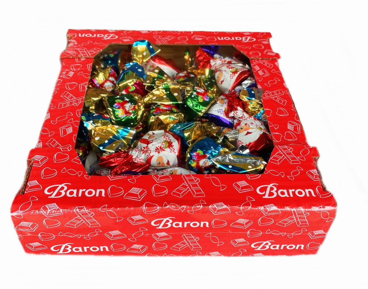 Цукерки Новорічний Мікс з ваніллю, мигдалем, кокосом, апельсином та горіхом з кріпсами Baron 1кг Польща