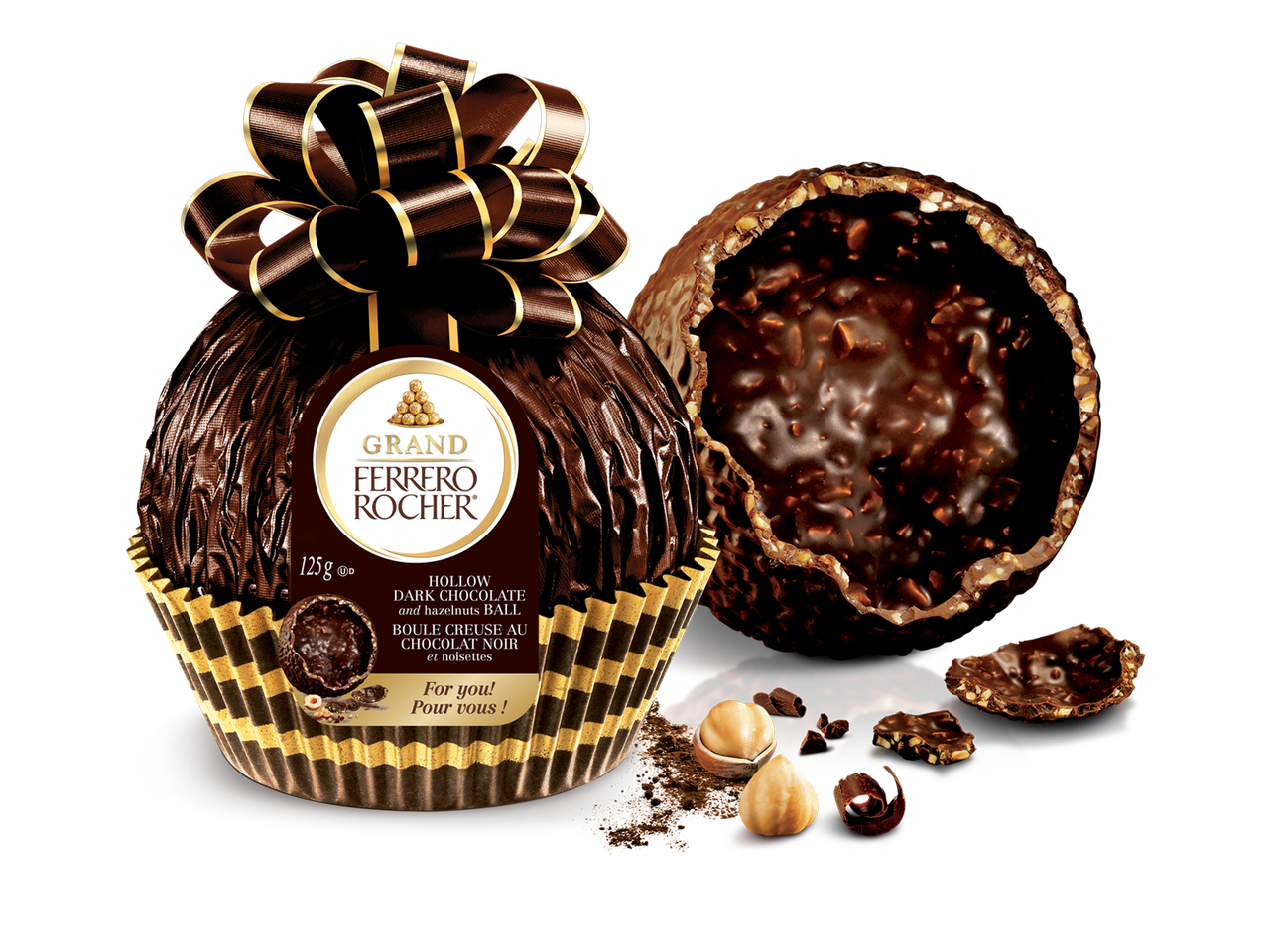 Цукерка темний шоколад та фундук Grand Ferrero Rocher 125г Італія