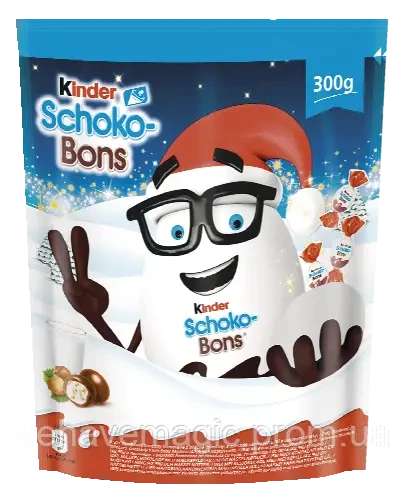 Шоколадні цукерки з молочно-горіховою начинкою Kinder Schoko Bons 200 г Італія