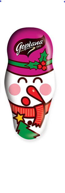 Шоколад молочний з карамелевою начинкою Сніговик Figurka Goplana Польща 30 г