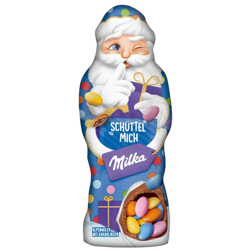 Шоколадний Санта Клаус "Струс мені" з драже Milka Santa Claus Schuttel Mich Швейцарія