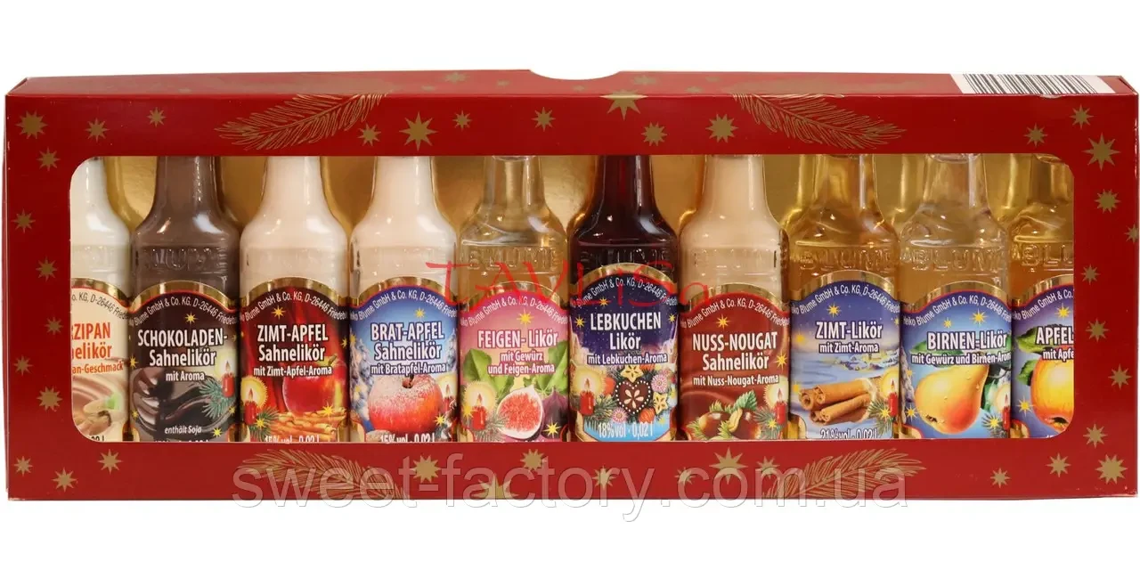 Новорічний подарунковий набір Weihnachtslikore Spezialitaten (10х20мл) 200мл Німеччина