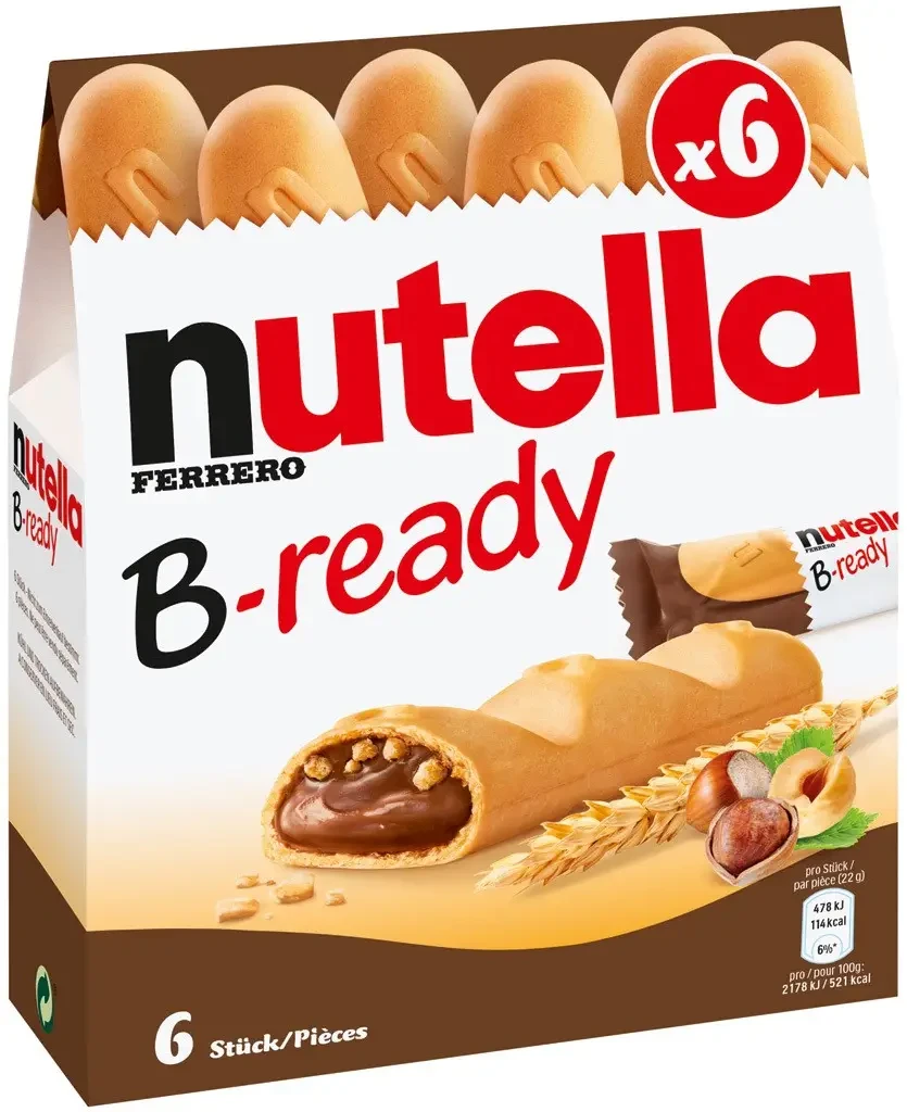 Вафельний батончик із шоколадно-горіховою начинкою Nutella B-ready 132 г Польща