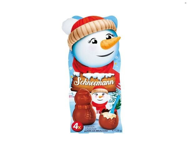 Шоколадні цукерки Сніговики з молочною начинкою Argenta Schneemann 128г Німеччина