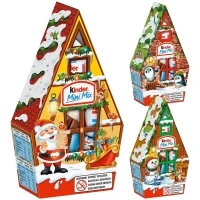 Новорічний подарунковий набір Будиночок Kinder Mini Mix 76г (5шт) Італія