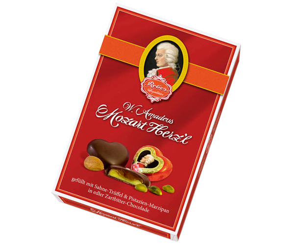Цукерки шоколадні Серце Reder W.Amadeus Mozart Herz'l 240 г Німеччина