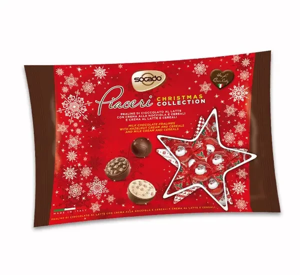 Цукерки шоколадні Асорті Новорічна колекція Socado Praline di cioccolato 1000 г Італія
