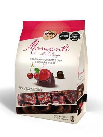 Цукерки шоколадні Вишневі Моменти з лікером Socado Momenti alla Ciliegia 250 г Італія