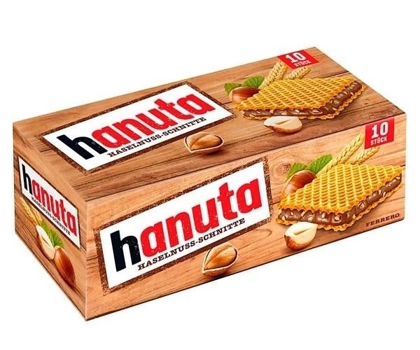 Вафлі Hanuta Haselnuss Schnitten Ferrero (10шт) 220 г Німеччина