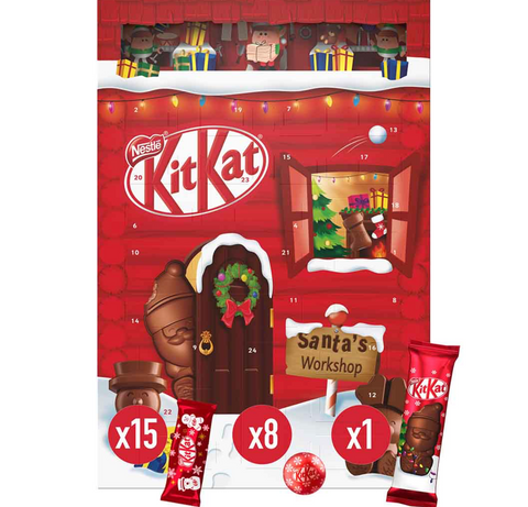 Адвент-календар Nestle KitKat Santa's Workshop 208 г (24 шт.) Італія