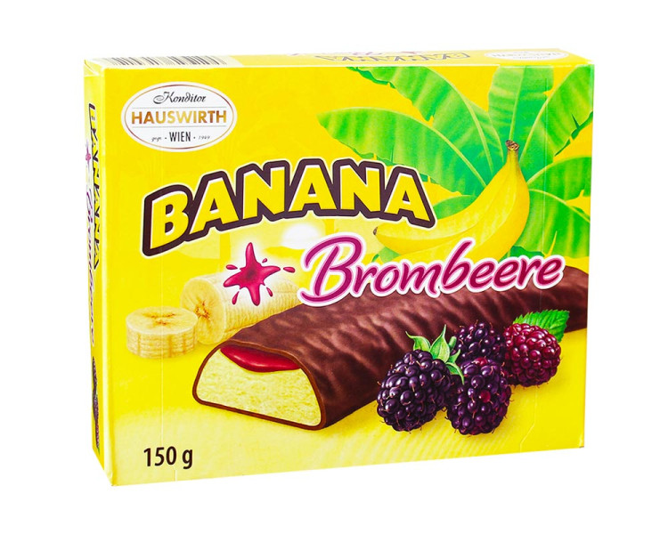 Цукерки шоколадні Banana Brombeere (Бананове суфле з ожиною) Hauswirth Австрія 150 г