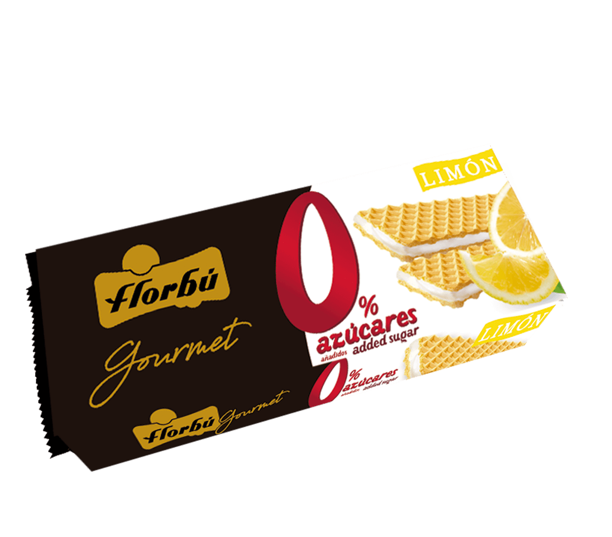 Вафлі лимонні БЕЗ САХАРА Florbu Gourmet Limon 0% azucares 150 г Іспанія