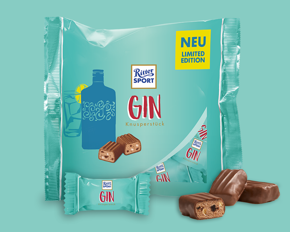 Цукерки шоколадні Джин Ritter Sport Gin 200 г (12шт) Німеччина