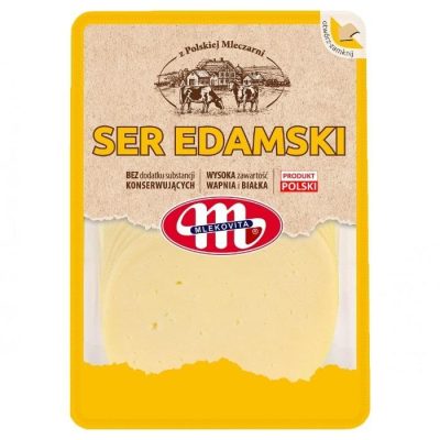 Сир нарізка Едам БЕЗ КОНСЕРВАНТІВ Mlekovita Ser Edamski 500г Польща